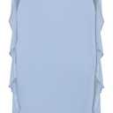 CIDER Formal Dresses for Women Wedding Guest Dresses Summer Maxi Dress Sleeveless Mesh Ruffle Cocktail Dress Elegant Outfits (Blue, L)