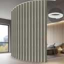 Folding Accordion Partition Divider with Ceiling Track - Hanging Room Curtain, Quick Setup(Grey 180" W x 84" L-Pack of 1)