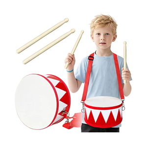 MUSICUBE Kids Drum Set 8-Inch Wooden Drum Toys with an Adjustable Strap and 2 Drumsticks Educational Baby Musical Toys Drum Sensory Musical Instrument Toys for Toddler Boys & Girls Gift Packing
(Red)