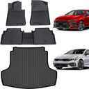 Floor Mats & Cargo Liner for kia k5 2021-2025 (Only FWD Models) & Hyundai Sonata 2020-2026, All-Weather TPE Custom Fit Car Liners Accessories, Full Coverage Anti-Slip 1st & 2nd Row & Trunk Mat