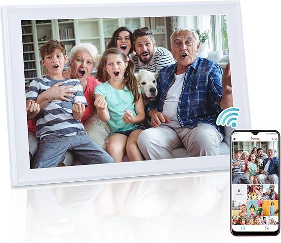 HOLULO Wifi Digital Photo Frame, 10.5‘’ Digital Picture Frame with 1920 x 1280 IPS FHD Touchscreen, 32GB Storage, Support Max 128GB U-Disk and Standard SD Card, Photo/Video App Sharing, Auto-rotate