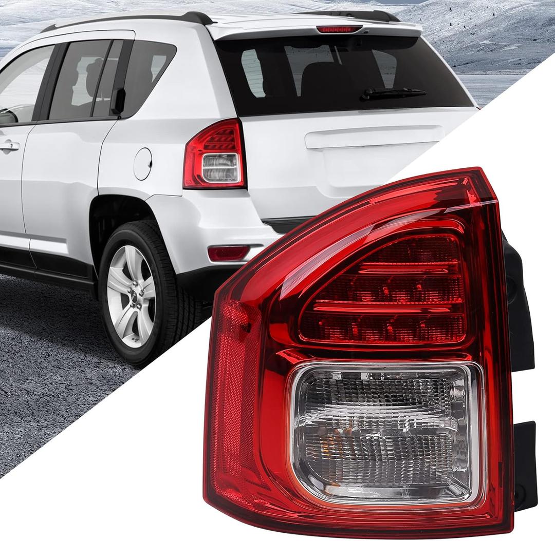 Huray Left Taillight Fit for Jeep Compass 2011-2013 Driver Side LH Brake Lamp