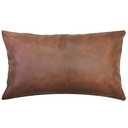 JOJUSIS Modern Leather Throw Pillow Cover for Couch Sofa Bed 100% Faux Leather Dark Brown 12" x 20"