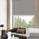 Allesin Motorized Blinds with Remote | Automatic Blackout Roller Shades, Easy Install & Smart Control Electric Blinds for Home Office, Living Room (Gray 28" W x 72" H)