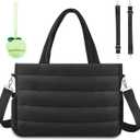 KUBYA Diaper Bag Tote, Baby Diaper Tote Bags Crossbody Hospital Bag Travel Large Mommy Bag, with Silicone Pacifier Case (Black)