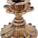 Vintage Candle Holder, 2.99in Resin Gothic Taper Candle Holder, Floral Decorative Brass Candlesticks European Style Home Decoration for Wedding Party Anniversary Table Fireplace