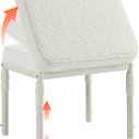 Adjustable Ottoman Pouf, 4 Height Position & 60 Degree Tilt Angle Adjustment Footrest Ottomans Footrest Foot Stools Pouffe Footstool for Under Desk for Living Room Home(Beige)