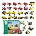 Lofeijxufj 30Pack Mini Cars Building Blocks Party Favors for Kids, Fire Fighting Truck, Construction Truck, Warplane for Classroom Prizes Goodie Bag Fillers, Birthday Easter Gifts for Boys 6-12