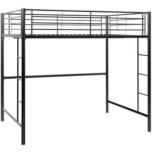 Metal Single Bunk Bed, Single Size, Black, Twin