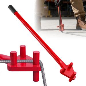 Manual Rebar Bender Tool, Apply to 5/8" Bar Reverse Head, Rebar Bending Tool Ideal for Flat Steel and Steel Metal Rods (red)