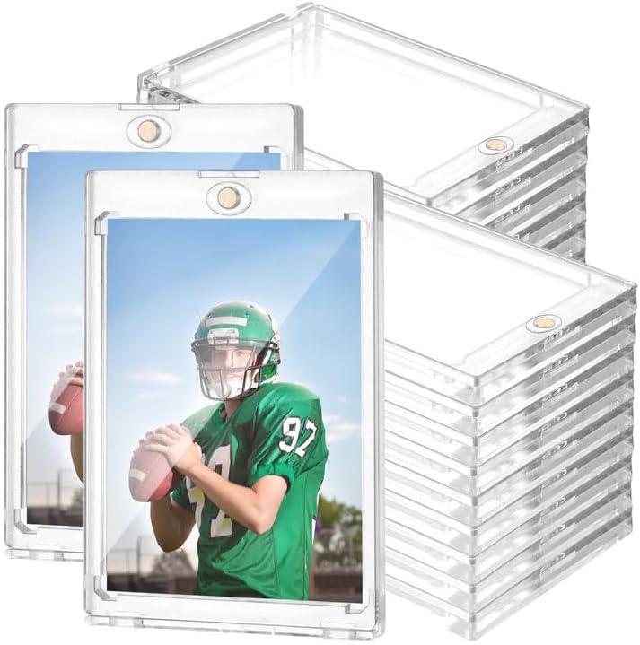 20CT 130PT Magnetic Card Holders Thick Top Loaders for Cards One Touch UV Protectors Hard Plastic Cover for Sports Football Basketball Game Card