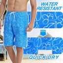 Mens Swimming Trunks Swim Trunks Quick Dry Swim Shorts with Mesh Lining Funny Swimwear Bathing Suits (Blue, S)
