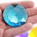 50mm Extra Large Flat Back Round Acrylic Rhinestones Plastic Circle Gems for Costume Making Cosplay Jewels Pro Grade Embelishments - 4 Pieces (Blue Aqua H109)