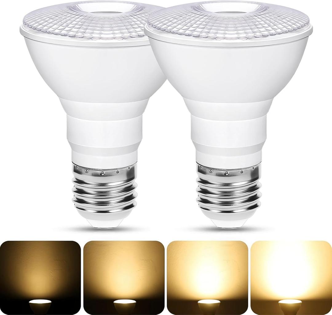 Flaspar PAR20 LED Bulbs 75W Equivalent, 3000K Warm White, 8W Dimmable LED Spotlight Bulb Indoor Outdoor, 800 Lumens, 60 Beam Energy Efficient Soft Light Bulbs, 2 Pack