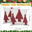2 Pack Christmas Pillow Covers 18 x 18 Inch Red Tufted Christmas Tree Decorative Throw Pillow Covers Soft Tufted Cushion Pillowcase with Textured Trees for Sofa Couch Bedroom Holiday Decor