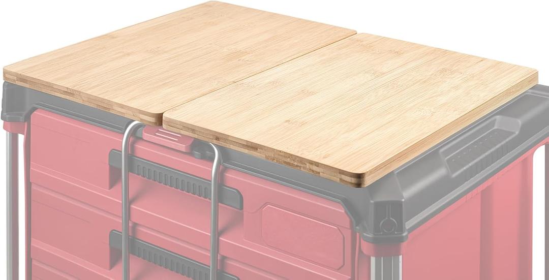 2 Pack Tables Fits for Milwaukee Packout Rolling Tool Box,Packout 2 & 3Drawer Organizer,HeavyDuty Work Surface with Mounting Feet, NoDrill Installation for Packout Accessories