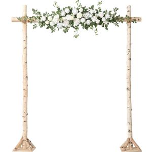 Ling's moment Wedding Arch Flowers - 6.5FT Floral Garland for Ceremony Arbor Backdrop Decoration - Artificial Rose Floral Swag for Sweetheart Table Birthday Party, Baby Shower, White Green