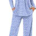 Bestbee Women's Pajama Set, 2 Piece Lounge Outfits Sleepwear Fall Long Sleeve Long Pant With Pockets Ladies Pjs (Large)