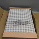 Gingham Full Sheet Set, Lightweight Super Soft Brushed Microfiber Plaid Bed Sheets with 16" Deep Pocket, 4 Piece Ruffle Farmhouse Bedroom Decor, Taupe