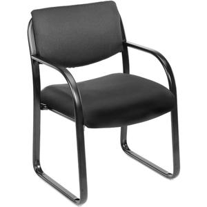 Boss Office Products Fabric Guest Chair in Black 22.5D x 21W x 33H in