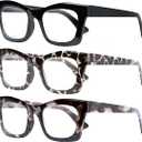 CCVOO Stylish Reading Glasses for Women, Eyeglasses, Blue Light Readers for Women, Computer Eye Glasses, Cheaters