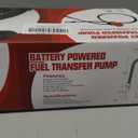 FUELIO Fuel Transfer Pump Battery Powered Gas Pump For 5 Gallon Gas Can, 3.2GPM, Auto-Stop Nozzle, 51 IN Long Hose, GAS CAN NOT INCLUDED