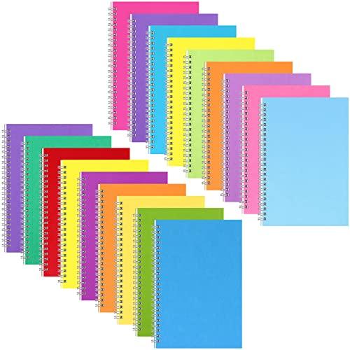 Pasimy 30 Pcs Bulk Spiral Notebook, College Ruled Spiral Bound Notebooks Journals 8.3 x 5.5 Inch, 15 Pastel Color Journals School A5 Writing