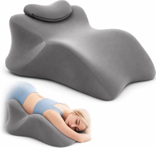 Wedge Intimacy Pillow for Couples Memory Foam Lift Pillow, Grey 27° Ergonomic Design, Spine & Hip Alignment Position Cushion, for Bed, Lounge & Relaxation, Back, Waist & Posture Support