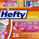 Hefty Small Garbage Bags, Flap Tie, Tropical Paradise Scent, 4 Gallon, 26 Count