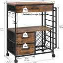 VENNQD Storage Cart Compatible with Cricut Machines Stand Cutting Machine Stand with Drawers and Vinyl Roll Holder Rolling Craft Cabinet Table for Cricut Craft Workstation (Rustic Brown)