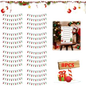 8 Sheets Christmas Lights Stickers for Crafts, 3D Christmas Light Embellishment Stickers, Gem Border Dimensional Sticker, Glitter Glue Stickers for Festive Crafts, Scrapbooking and Decoration