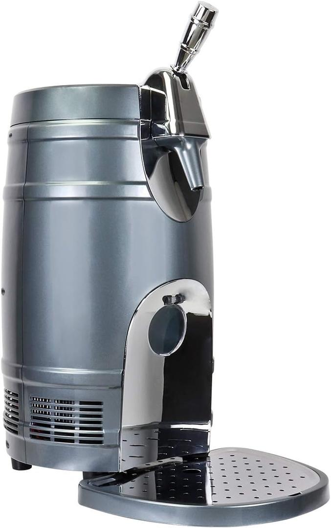 Koolatron 5L Mini Beer Keg Cooler with Dual Taps for Gravity or Pressurized Top Dispensing Kegs, Includes 12V DC and 110V AC
