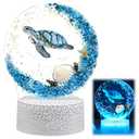 Baquler Ocean Sea Turtle Night Light LED Desk Lamp 16 Color Change Acrylic Sleep Night Light with Remote Beach Vintage Ocean Lamps for Home Bedroom Living Room Bathroom Decor