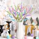 4 Pcs 16.5 inch Christmas Pastel Tree Picks Glitter Curly Spray Tree Topper Decorations Candy Cane Style Frosted Spiral Stems for Xmas Party Wreath Vase Garland Home Centerpieces