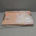 Modern Elegant 17.5"x12" Rectangle Baby Pink Tray Glossy Shagreen Faux Leather Decorative Ottoman Coffee Table Perfume Dresser Kitchen Serving Tray with Gold Polished Metal Handles.