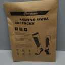 Hylaea Merino Wool Ski Socks, Cold Weather Socks for Snowboarding, Snow, Winter, Thermal Knee-high Warm Socks, Hunting (Large, Blue Grey (2 Pairs))