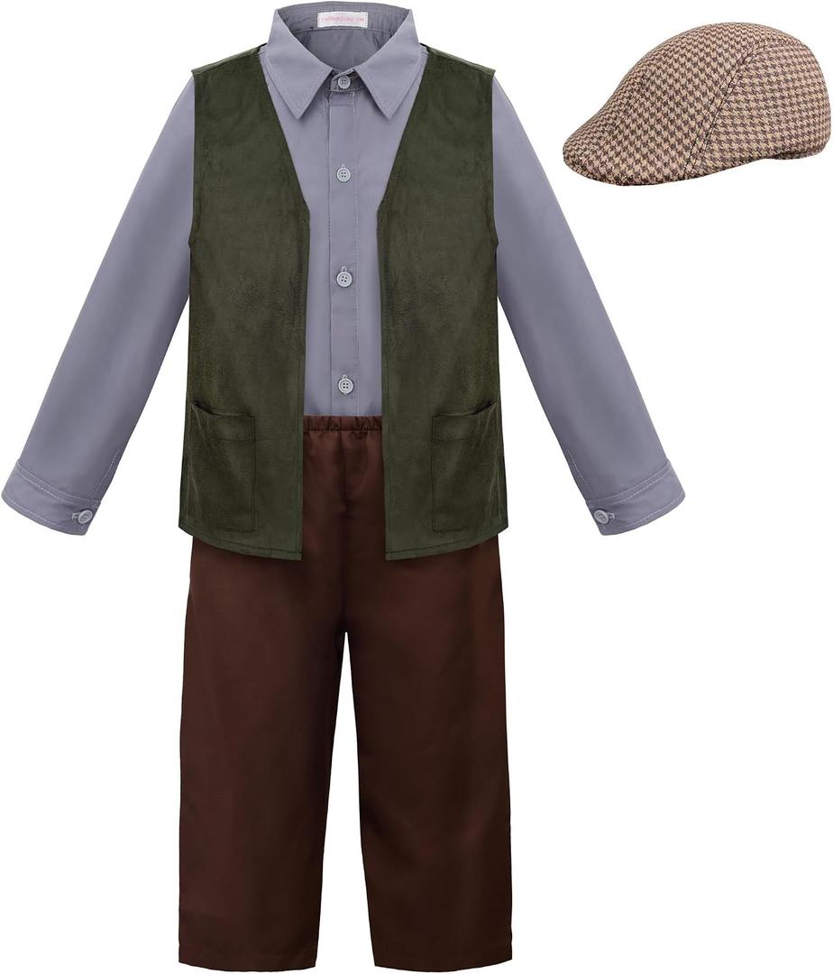 ReliBeauty Kids Colonial Costume Boys Victorian Costume for Boys 6-7/ 130