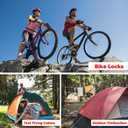 1/8inch Stainless Steel Security Cable 4/6/10/15FT Luggage Lock Safety Wire Flexible Steel Wire Rope with Double Loop (1 Pack) (Black)