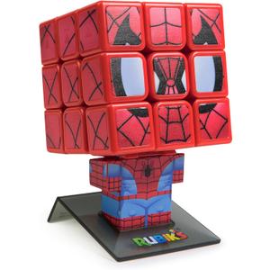 Rubiks Cube, Spider-Man Cuber, Marvel Collectible Fidget Toy & Desk Decor, Problem-Solving Brain Teaser, Classic Color-Matching Puzzle, Sensory Puzzle, Stocking Stuffers for Ages 8 & Up