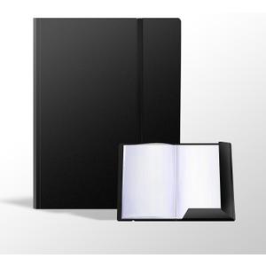 FRETONBA 30 Pocket Presentation Binder with Plastic Sleeves, Displays 60 Pages, 9x12 Art Portfolio Folder with Clear Sheet Protectors & Elastic Band, Document Organizer for A4/Letter Size, Black