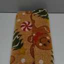 Whaline Christmas Natural Coir Doormat Cute Gingerbread Man Xmas Tree Candy Welcome Floor Mat Non-Slip Entrance Door Rug for Indoor Outdoor Home Bathroom Decor, 16.5 x 29 Inch