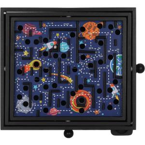 'STERLING Games Wooden Labyrinth Space Shuttle Theme Tilt Maze Game with Marble Ball and 60 Waypoints for 6 Years Up, 13.5" x 13" Board