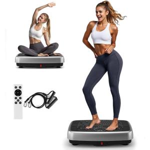 Vibration Plate Exercise Machine, 2026 EvoSpark Dual Motor Vibration Plate for Lymphatic Drainage, 3D & 4D Whole Body Vibration Plates for Weight Loss, Shaker Workout Equipment for Women Men Home