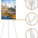 ARTASY 63" Easel Stand for Wedding Signs, Posters, Portable Artist Easel for Painting Canvas, Tripod for Home and Office, Supports 5 lbs-White 1/Pack