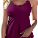 Aleumdr Women's Tankini Bathing Suit 2 Piece Tummy Control Swimsuit Scallop Trim Tankini Top with Bottom XL