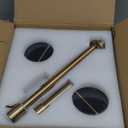 Adjustable-Height Marble Drink Table - 12x12x22-30, Black Marble & Antique Brass, Modern Round End Table, Side Table with Pedestal Stand for Small Spaces, Vintage Metal Martini Cocktail Accent (12-INCH WIDE TOP)