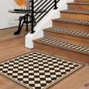 Stair Carpet Treads 1PCS, 30"X30" Indoor Safety Stair Treads for Wooden Steps, Non Slip Silent Stair Carpet, Pet-Friendly Stair Decoration Carpet, Brown