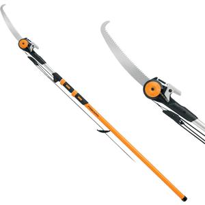 Fiskars 7-16 ft. Extendable 2-in-1 Pruner and Pole Saw For Tree Trimming, Tree Trimmer with Chain-Drive for Cutting Branches up to 1.25" Diameter with More Power, Garden Tools