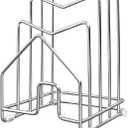 Pot Lid Organizer Cutting Board Holder Inside Cabinet 304 Stainless Steel Pots and Pan Organizer Under Cabinet Pot Cover Cookie Sheet Bakeware Serving Tray Cooling Rack Stand Kitchen Countertop (1 Pack Silver)