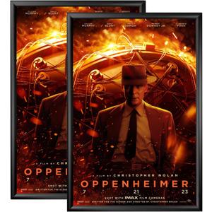 SnapeZo 2-Pack 27x40 Inches Black Movie Poster Frames, Front-Loading Snap Frame, 1.2" Aluminum Profile, Wall Mounted